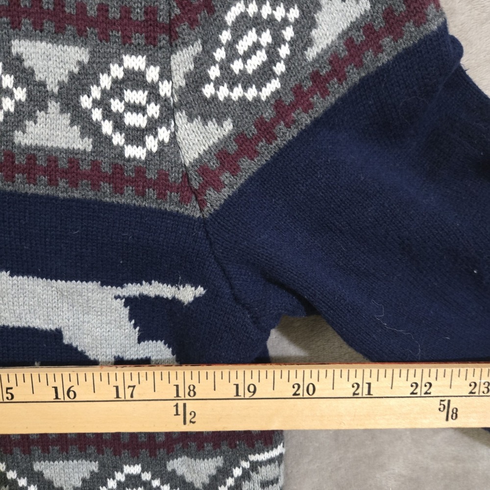Club Room Cardigan‎ Mens Large Blue Shawl Collar Button Up Dog Novelty Fair Isle - Picture 7 of 7